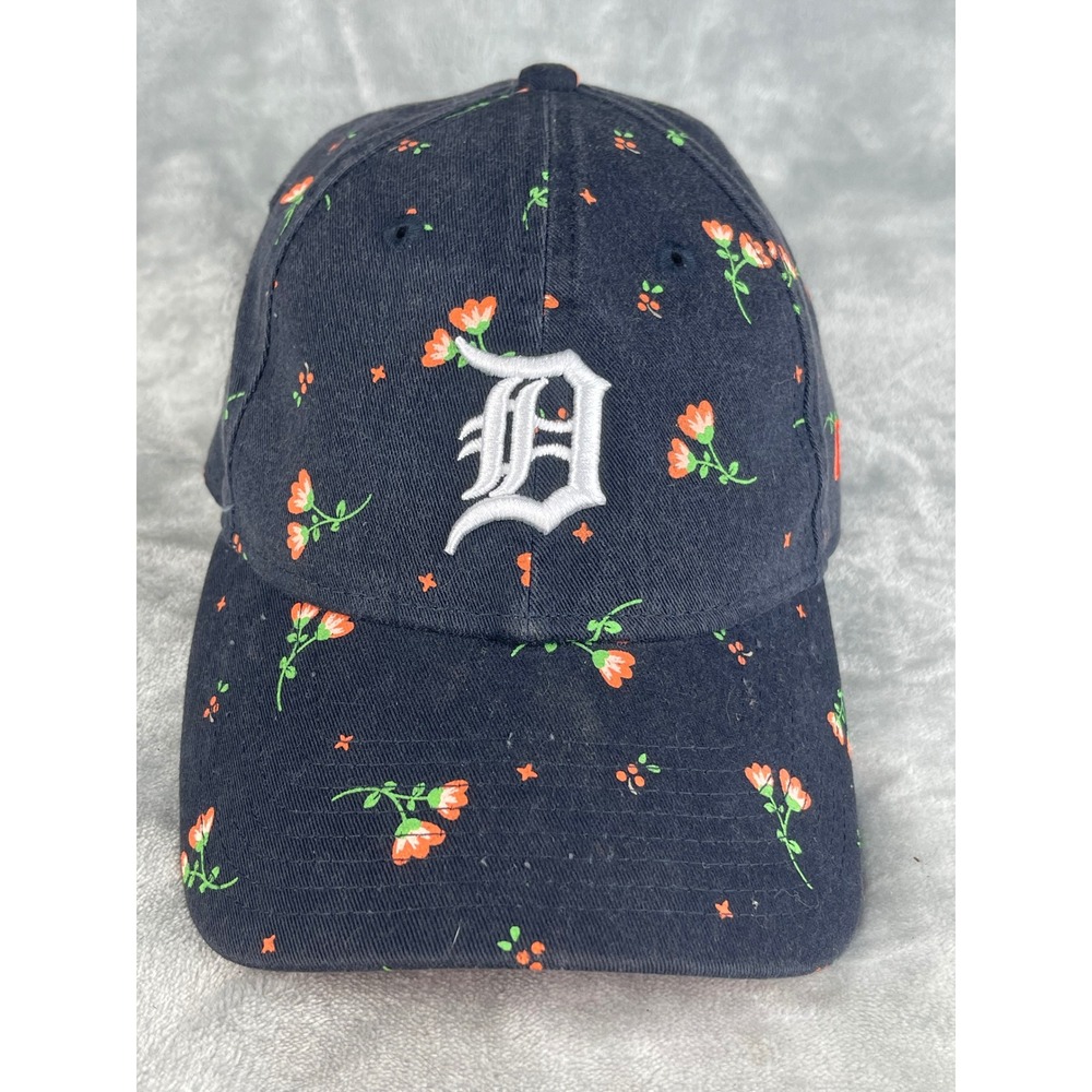 New Era Detroit Tigers Hat Women OSFM Navy Blue Excellent Floral 9TWENTY Cap
